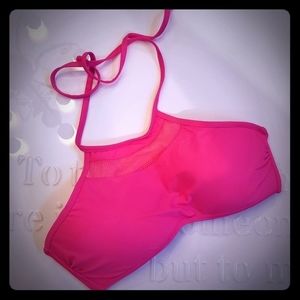 TiNi BiKiNi hot pink halter style bikini top